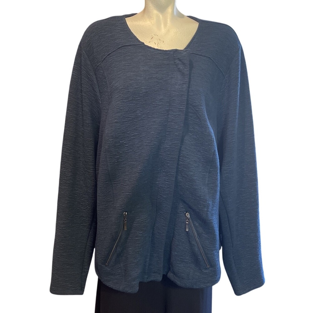 Womens Plus size Torrid size 4‎ blue zipper jacket STUNNING